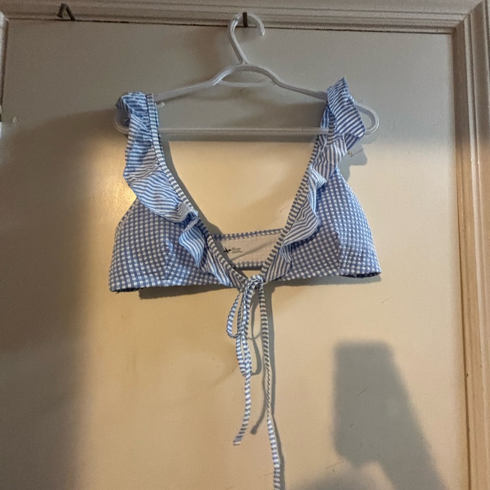 Aerie Blue Gingham Bikini Top